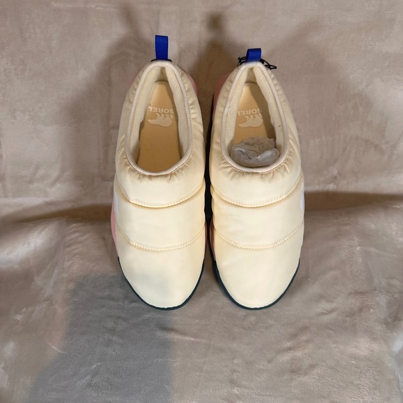 Sorel Women's Puff Puffy Slip On Clog Slipper Shoes Cream Pink Blue Size 7 - Picture 8 of 10